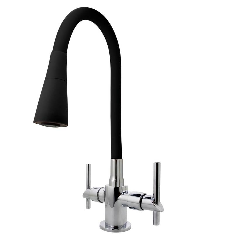 MISTURADOR MONOBLOCO MESA COZINHA C61 1/4 TUBO CONICO PRETO