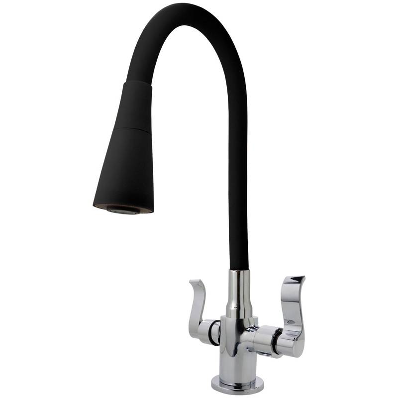 MISTURADOR MONOBLOCO MESA COZINHA C172 1/4 TUBO CONICO PRETO