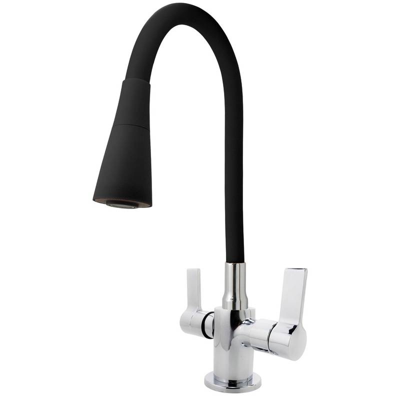 MISTURADOR MONOBLOCO MESA COZINHA C60 1/4 TUBO CONICO PRETO