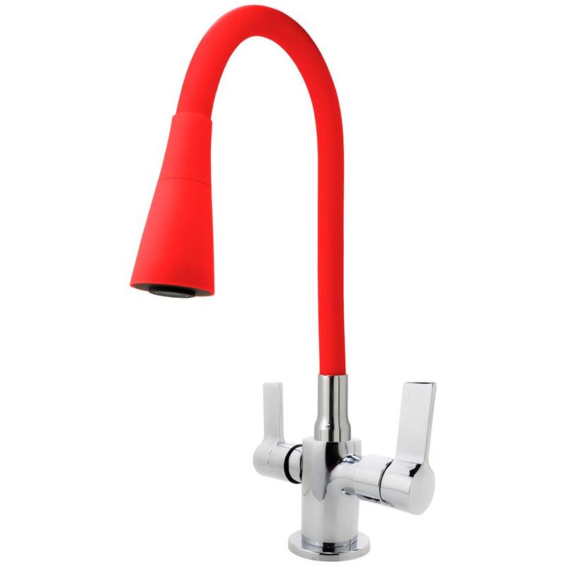 MISTURADOR MONOBLOCO MESA COZINHA C60 1/4 TUBO CONICO VERMELHO