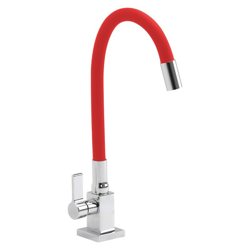 1053 C60 1/4 QUADRADA MESA CROMADA COLOR VERMELHO DN15
