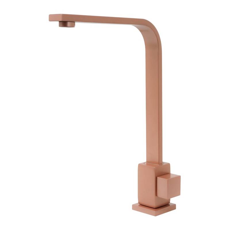 1231 1/4 TORNEIRA QUADRADA TUBO RETANGULAR SLIM ALTO MESA ROSE GOLD