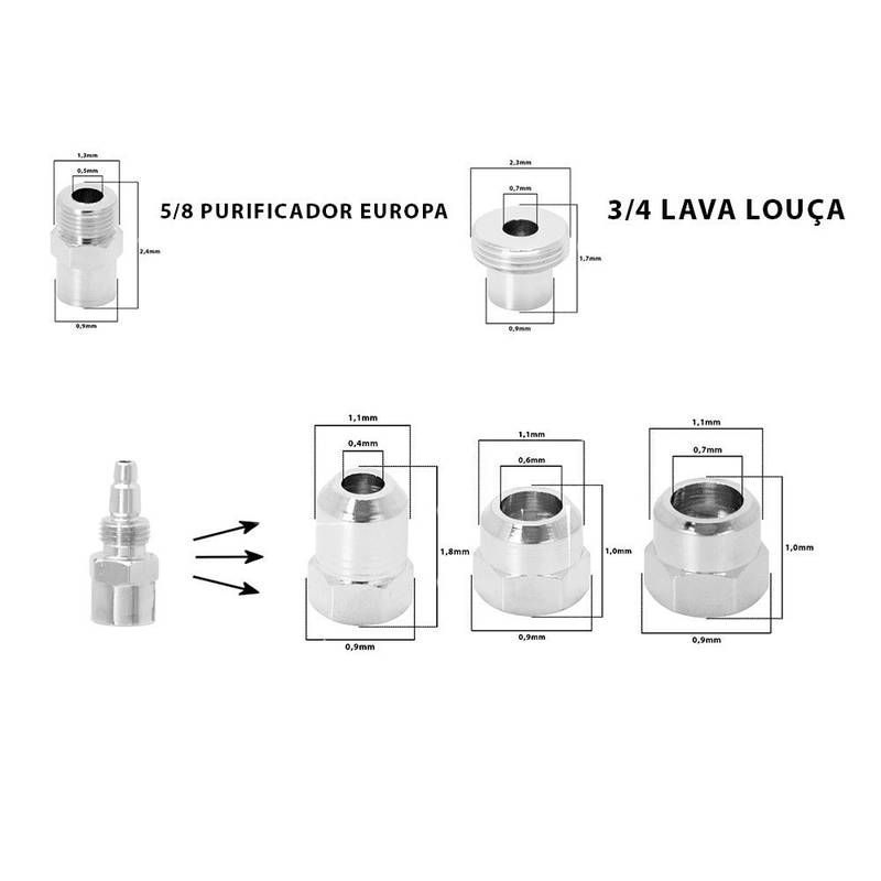 KIT ADAPTADORES PARA PURIFICADOR