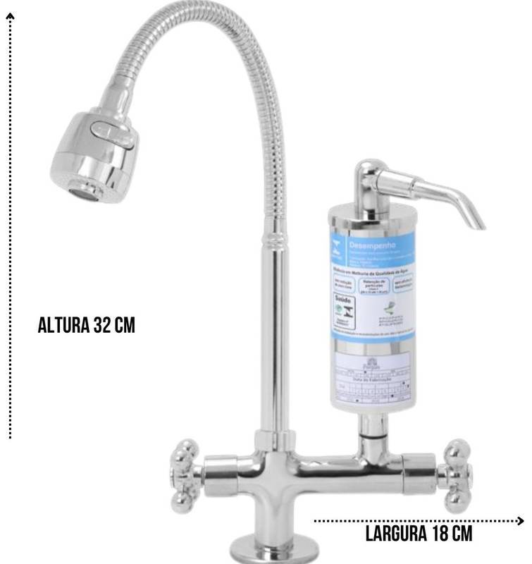 1179 C38 LEVE TORNEIRA FILTRO MESA JUNIOR TUBO GOURMET CROMADO COPO SLIM METAL DN15 NBR 11535