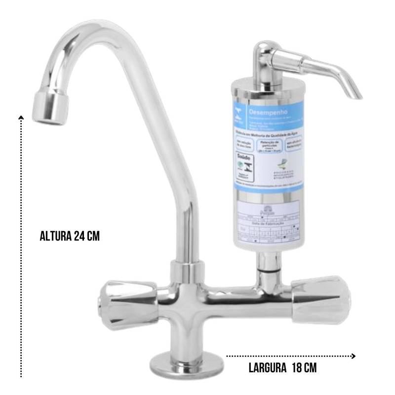 1179 C25 LEVE TORNEIRA FILTRO MESA JUNIOR TUBO INOX COPO SLIM METAL DN15 NBR 11535