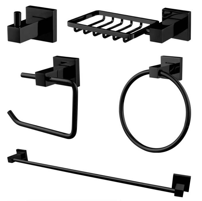 KIT ACESSORIOS SQUARE 5 PECAS BLACK