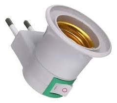 PORTA LAMPADA E27 C/ INTERRUPTOR P/ TOMADA (CX 20 UN. R$ 3,95 CADA)